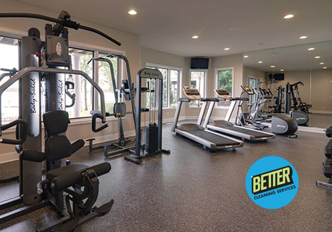 Clean and well maintained rubber flooring in a gym