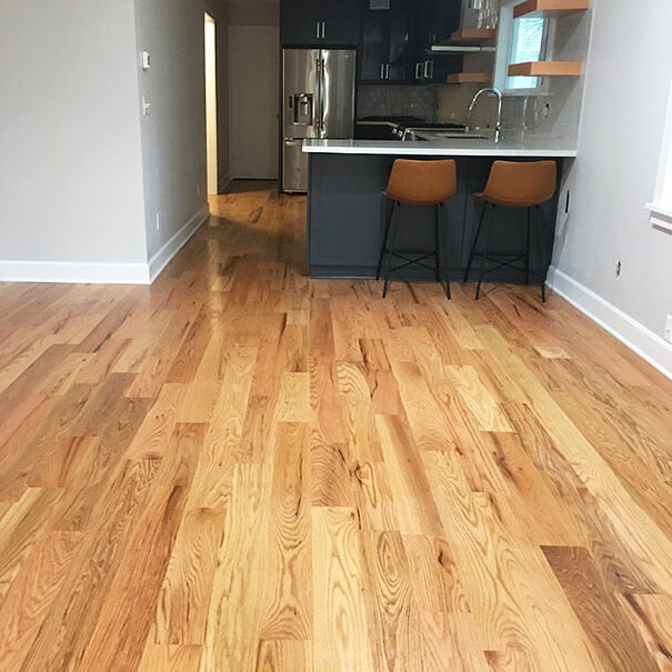 A freshly cleaned residential home kitchen.